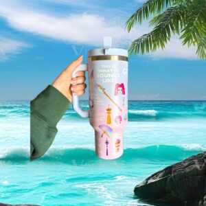Le Sserafim K Pop Inspired Aesthetic Pink Tumbler with Handle