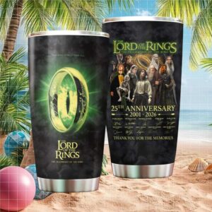 Lord of the Rings 25th Anniversary 2001 2026 Signature Cast Tumbler