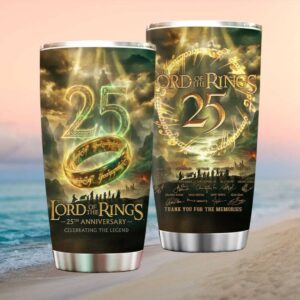 Lord of the Rings 25th Anniversary Celebrating the Legend Cast Signature Tumbler