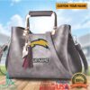 Las Vegas Raiders Personalized Name Leather Handbag Silver & Black Tote Las Vegas Raiders Personalized Name Leather Handbag Silver & Black Tote