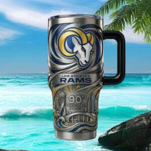 Los Angeles Rams 90th Anniversary 1936 2026 3D Heritage Tumbler