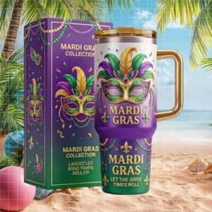 Mardi Gras Collection Masquerade “Let The Good Times Roll” 40oz Tumbler