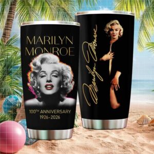 Marilyn Monroe 100th Anniversary 1926 2026 Black and Gold Tumbler