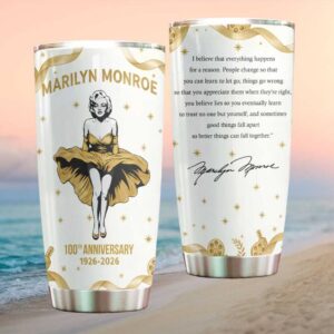 Marilyn Monroe 100th Anniversary Quote & Signature White Gold Tumbler