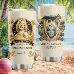 Marilyn Monroe Centennial 100th Anniversary Cream Hollywood Tumbler