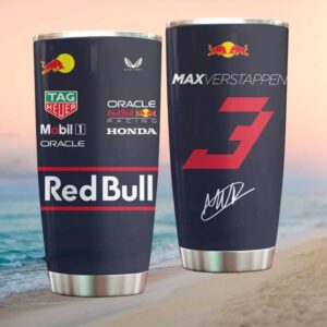 Max Verstappen Red Bull Racing F1 World Champion Number 3 Signature Series Stainless STumblerl Tumbler
