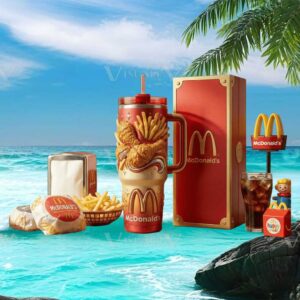 McDonald's Fast Food 3D Sculpted French Fries and Chicken 40oz Travel Tumbler