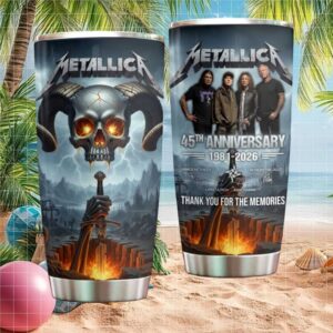 Metallica 45th Anniversary “Thank You For The Memories” Skull & Sword Tumbler