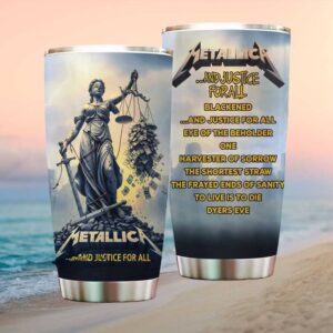 Metallica And Justice For All Lady Justice Tracklist Stainless STumblerl Tumbler
