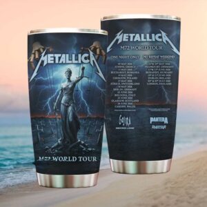 Metallica M72 World Tour 2026 And Justice For All Blue Lightning Tumbler