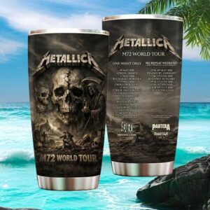 Metallica M72 World Tour 2026 European Tour Dates Skull Design Tumbler