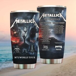 Metallica M72 World Tour 2026 One & Black Album Hybrid Design Tumbler
