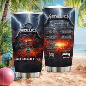 Metallica M72 World Tour 2026 Snake & Guitar Lightning Stainless Steel Tumbler
