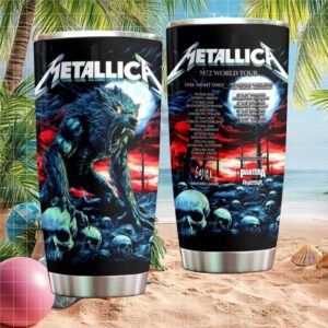 Metallica M72 World Tour 2026 Werewolf & Skulls Horror Art Insulated Tumbler