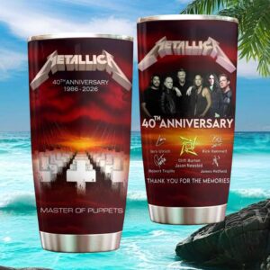 Metallica Master Of Puppets 40th Anniversary 1986 2026 Stainless Steel Tumbler