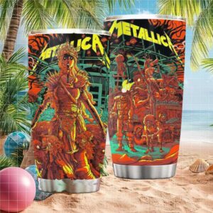 Metallica Psychedelic Queen and Monsters Comic Style Art Tumbler