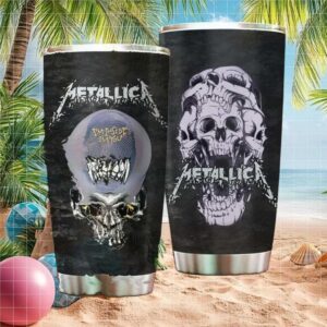 Metallica Pushead Skull Art Stainless Steel Tumbler, Heavy Metal Fan Gift