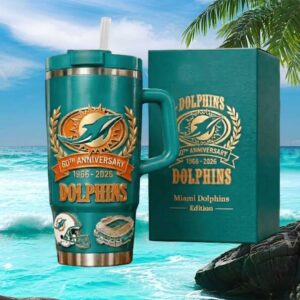 Miami Dolphins 60th Anniversary (1966 2026) Special Edition Insulated Tumbler