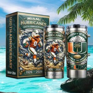 Miami Hurricanes 100th Anniversary (1926 2026) Sebastian the Ibis Tumbler