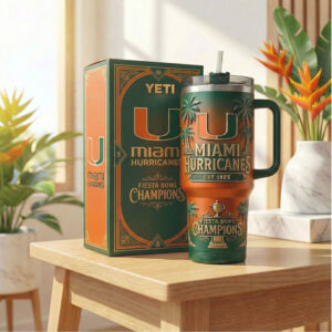 Miami Hurricanes Fiesta Bowl Champions 3D Palm Tree & Logo Collector Tumbler