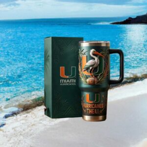 Miami Hurricanes “The U” Sebastian the Ibis 3D Sculpted Mascot Tumbler