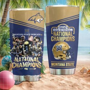 Montana State Bobcats 2025 NCAA DI Football National Champions Helmet Edition Tumbler
