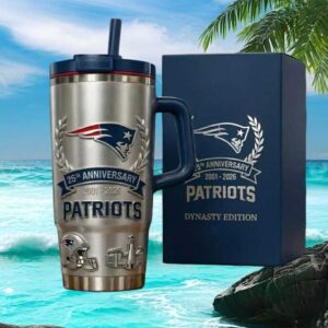 New England Patriots 25th Anniversary 2001 2026 Dynasty Edition Tumbler