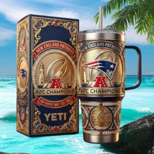 New England Patriots AFC Champions Custom Embossed 40oz Tumbler with Gift Box