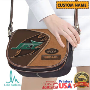 New York Jets Custom Name Leather Shoulder Saddle Bag