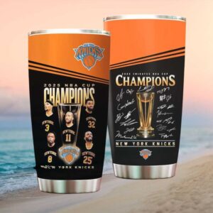 New York Knicks 2025 NBA TumblerChampions Signed Trophy Edition Tumbler