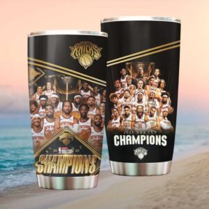 New York Knicks 2025 NBA TumblerChampions Team Celebration Travel Tumbler