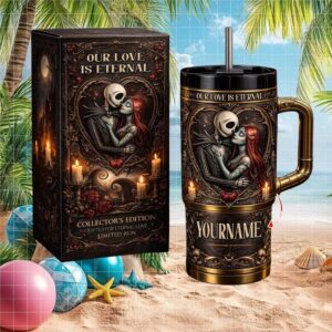 Nightmare Before Christmas Jack and Sally “Our Love is Eternal” Custom Tumbler
