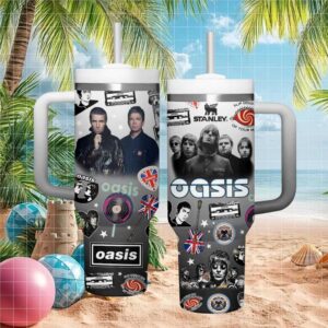 Oasis Rock Band Montage Liam & Noel Gallagher Fan Tumbler Wrap