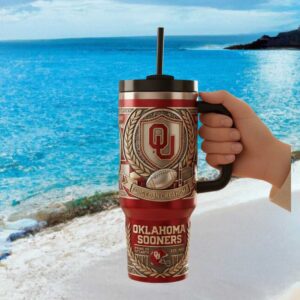 Oklahoma Sooners Forged In Oklahoma NCAA 3D Embossed Insulated Tumbler