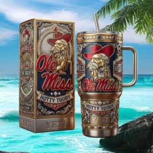 Ole Miss Rebels Hotty Toddy Custom 3D Inflated Tumbler & Box