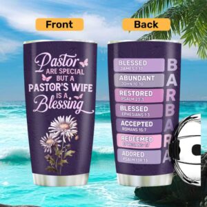 Pastor's Wife is a Blessing Custom Tumbler Personalized Floral Gift for Her