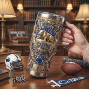 Penn State Nittany Lions 40oz Tumbler We Are PSU Blue & Gold Filigree Fan Gear