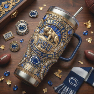 Penn State Nittany Lions 40oz Tumbler We Are PSU Blue & Gold Filigree Fan Gear