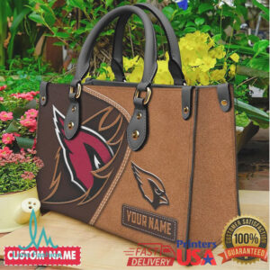 Personalized Arizona Cardinals NFL Leather Tote Bag Custom Name