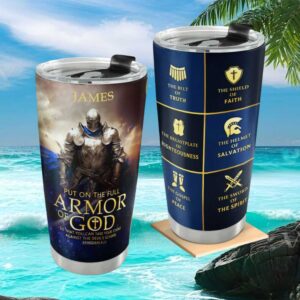 Personalized Armor of God Knight Tumbler Ephesians 611 Custom Name Gift