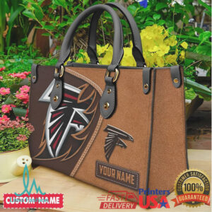 Personalized Atlanta Falcons NFL Leather Tote Bag Custom Name