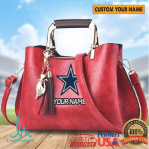 Personalized Dallas Cowboys Leather Shoulder Bag Custom Name NFL Fan Gift