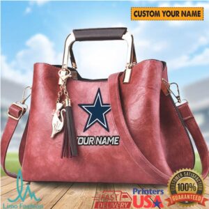 Personalized Dallas Cowboys Leather Shoulder Bag Custom Name NFL Fan Gift