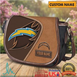 Personalized Los Angeles Chargers NFL Custom Name Saddle Crossbody Bag