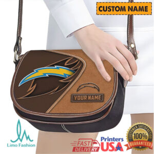Personalized Los Angeles Chargers NFL Custom Name Saddle Crossbody Bag