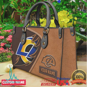Personalized Los Angeles Rams Custom Name Leather Tote Bag
