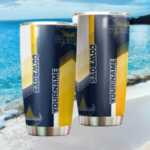 Personalized North Queensland Cowboys NRL Tumbler Custom Name Gift