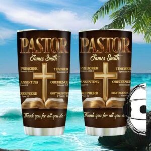 Personalized Pastor James Smith Preacher & Teacher Appreciation Tumbler Gift