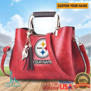 Personalized Pittsburgh Steelers Custom Name Women's Leather Handbag