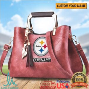 Personalized Pittsburgh Steelers Custom Name Women's Leather Handbag